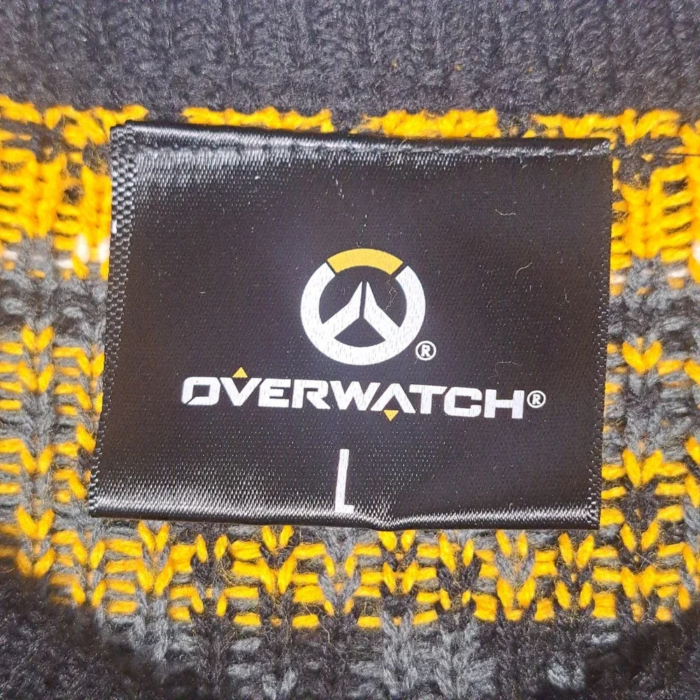 Blizzard Overwatch Ugly Holiday Sweater ThinkGeek Black Orange Men L 154710